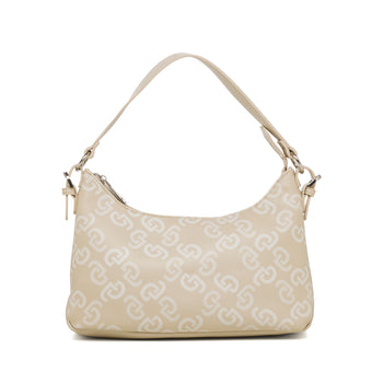 Borsa a spalla beige e bianca con stampa monogramma Carrera Jeans, Brand, SKU b511001695, Immagine 0